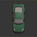Glossy Light Green Sports Car Featuring Rear Spoiler Black Rims And Reflection