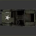 Vintage Green Military Jeep Featuring Open Top Cockpit Star Emblem And Rugged Tires