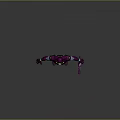Purple Game and Movie Character With Green Glowing Chest Core Gray Details and Miniature Version