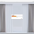 Modern Textured Curtains In Gray And White With Elegant Drapes Design 3d model