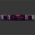 Decorative Blue Sword With Red Purple Patterns And Intricate Design