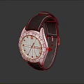 Stylish Modern Watch With Black Leather Strap Silver Dial And Transparent Glass