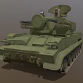 Military Armored Functional Vehicle With Tracked Chassis Turret Cannon And Antenna