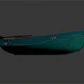Blue Wooden Rowboat With Oars And Comfortable Seats For Water Transportation