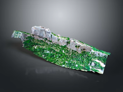 Green Mineral Crystal Specimen With White Matrix Natural Geological Structure 3d model