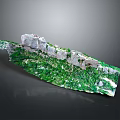 Green Mineral Crystal Specimen With White Matrix Natural Geological Structure