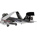 Detailed US Navy Fighter Jet Model With Open Canopy And Cockpit Interior