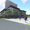 Modern Hospital Building Exterior Design With Medical Facility And Green Space