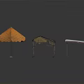 Outdoor Canopies Featuring Orange Umbrella Green Tent And Striped Canopy Designs