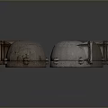 Rusty Metal Dome Shaped Industrial Parts With Mounting Brackets