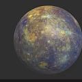Detailed View Of Mercury Planet Surface With Cosmic Craters And Space Exploration