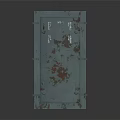 Green Metal Door With Multiple Bolts And Red Rust Spots Industrial Secure Design