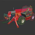 Red Heavy Duty Telehandler Forklift With Extendable Boom And Large Tires