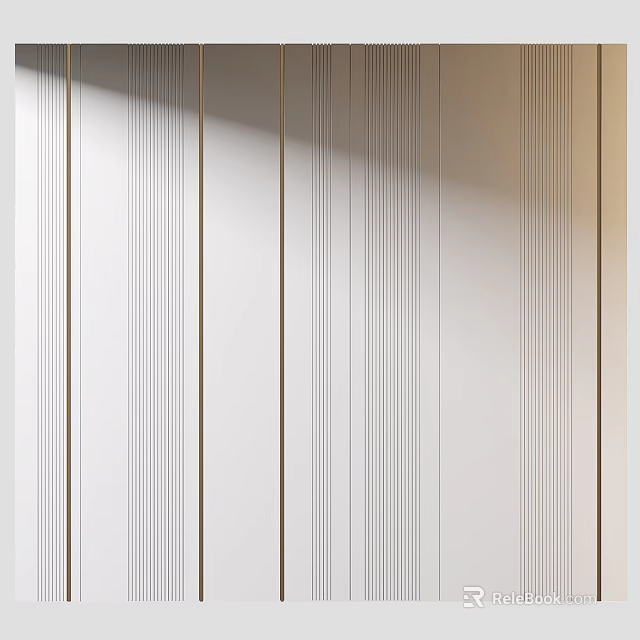 Modern Light Background Wall With Vertical Stripes And Sleek Interior Design 3d model 