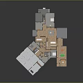 Cartoon Scene With Multiple Room Layouts Vibrant Furniture And Playful Building Structures