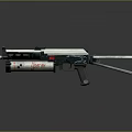 Marauder Tactical Weapon With White And Black Design Barrel And Grip