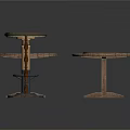 Assorted Round Wooden Side Tables With Different Base Designs And Colors