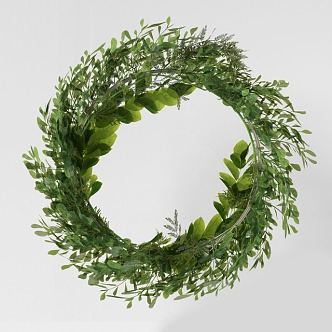 wreath flowers plants greenery 3d model