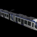 Technology Exhibition Hall Showcasing Modern Electric Tram Model With Sleek Design
