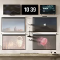Projection Monitoring System With Multiple Wall Mounted Screens Showing Various Displays