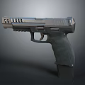 Modern Military Style Pistol Featuring Metal Frame Textured Grip And Ergonomic Design
