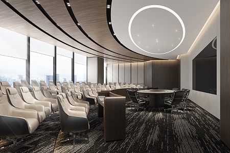 Modern Meeting Room Multifunctional Meeting Room Training Room Report Hall 3d model