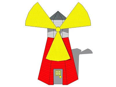 Modern windmill Dutch car classical rural kindergarten entertainment theme park Zheng 3d model