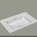 White Ceramic Square Washbasin With Sleek Design For Modern Bathroom Countertop