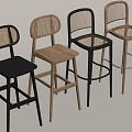 Bar Chair Bar Chair Bar Stool Bar Chair Combination No Armrest Brand 3d model