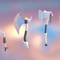 Four Unique Battle Axes Featuring Ornate Handles And Modern Fantasy Design