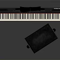 Stylish Digital Piano Setup With Music Stand Sheet Music And Piano Stool