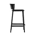 Modern Black Bar Stools with High Backrest and Sleek Metal Frame Perfect for Kitchen Counter Area