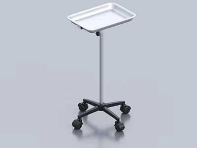 Sturdy Medical Instrument Mobile Tray Cart With Swivel Wheels For Medical Facilities 3d model