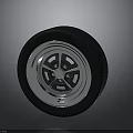 High Quality Car Tire With Silver Spoked Wheel Rim Automotive Parts