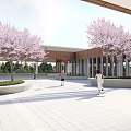 Modern School Building With Green Roof And Sports Field In Tree Surrounded Campus