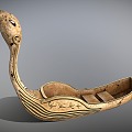 modern wooden boat swan boat 3d model