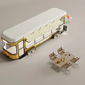 Fast Food Car Tables and Chairs Bus 3d model