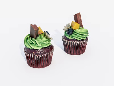 Gourmet Pastry Cupcakes 3d model