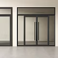 Elegant Modern Double Doors With Glass Panels And Black Frame Design