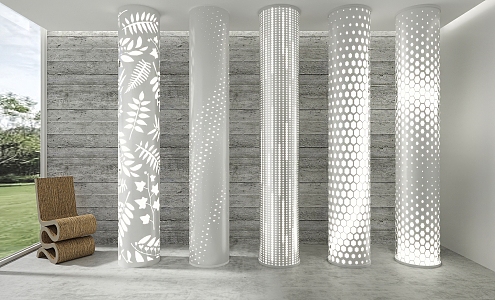 luminous column modeling column perforated plate 3d model