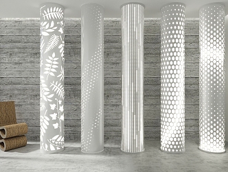 luminous column modeling column perforated plate 3d model