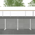 Modern Metal Fence With Sleek Horizontal Railings And Concrete Base Design Outdoor
