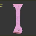Classical Decorative Column With Gold Carvings Dark Brown Body And Red Base