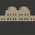Islamic Style Architectural Hall Featuring Arched Structures Marble Flooring And Carved Columns
