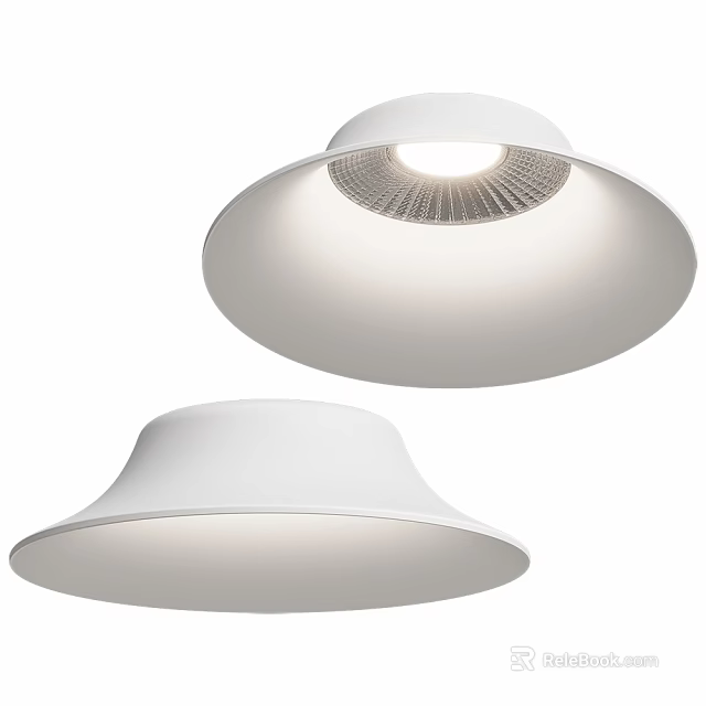 White Modern Downlights and Spotlights with Sleek Design and Bright Illumination 3d model 