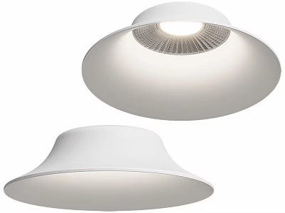 White Modern Downlights and Spotlights with Sleek Design and Bright Illumination 3d model