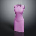 Modern Women's Purple Sleeveless Fitted Dress With Elegant Neckline Design