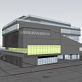 GreenLife Business Center Modern Office Building With Glass Facade And Geometric Design