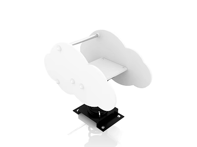 Cloud Shaped Building Blocks With White Design And Black Base Stand 3d model