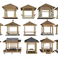 new Chinese style pavilion landscape pavilion rural pavilion wooden structure pavilion courtyard pavilion 3d model